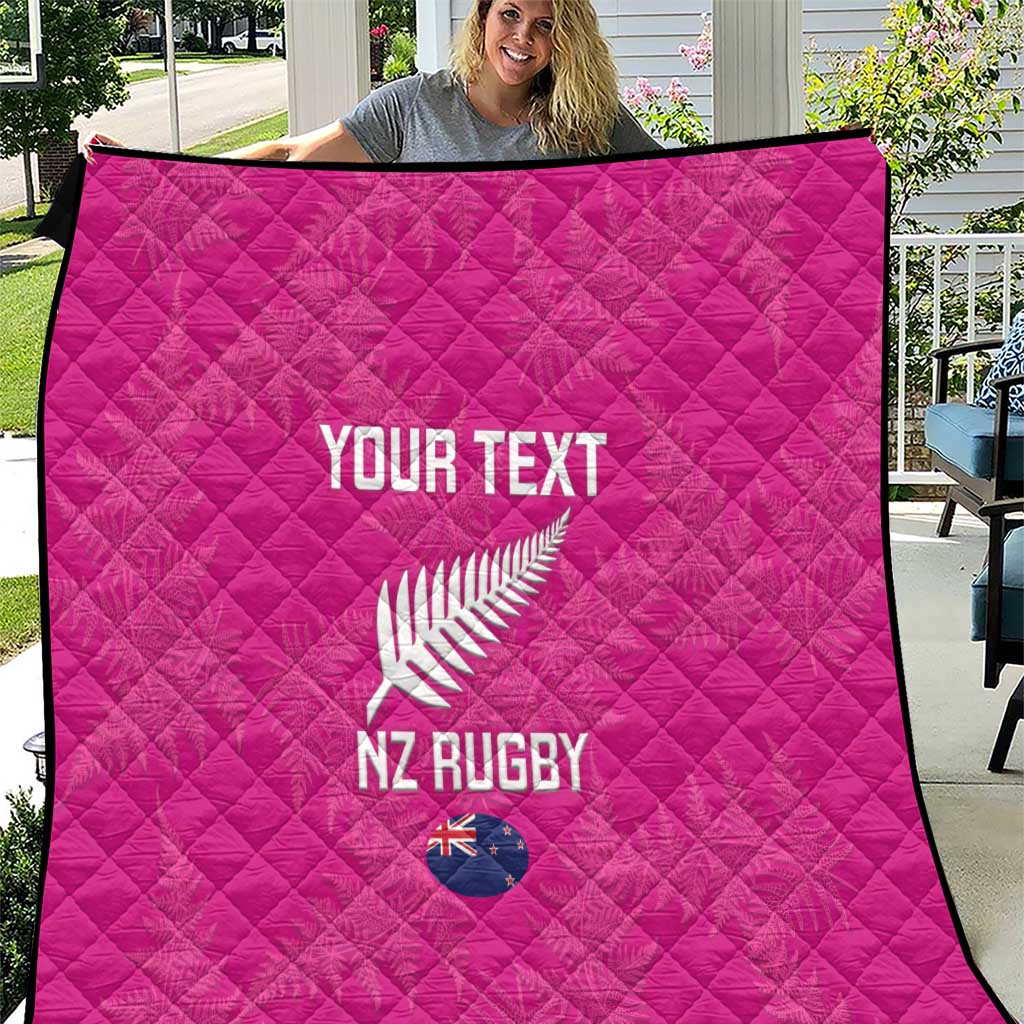 Custom New Zealand Silver Fern Rugby Quilt Go Aotearoa - Pink Version LT14 Pink - Polynesian Pride