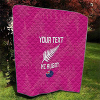Custom New Zealand Silver Fern Rugby Quilt Go Aotearoa - Pink Version LT14 - Polynesian Pride