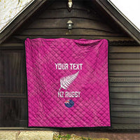 Custom New Zealand Silver Fern Rugby Quilt Go Aotearoa - Pink Version LT14 - Polynesian Pride