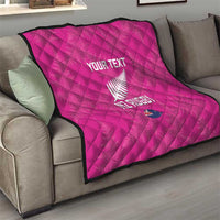 Custom New Zealand Silver Fern Rugby Quilt Go Aotearoa - Pink Version LT14 - Polynesian Pride