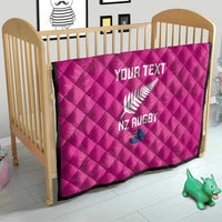 Custom New Zealand Silver Fern Rugby Quilt Go Aotearoa - Pink Version LT14 - Polynesian Pride