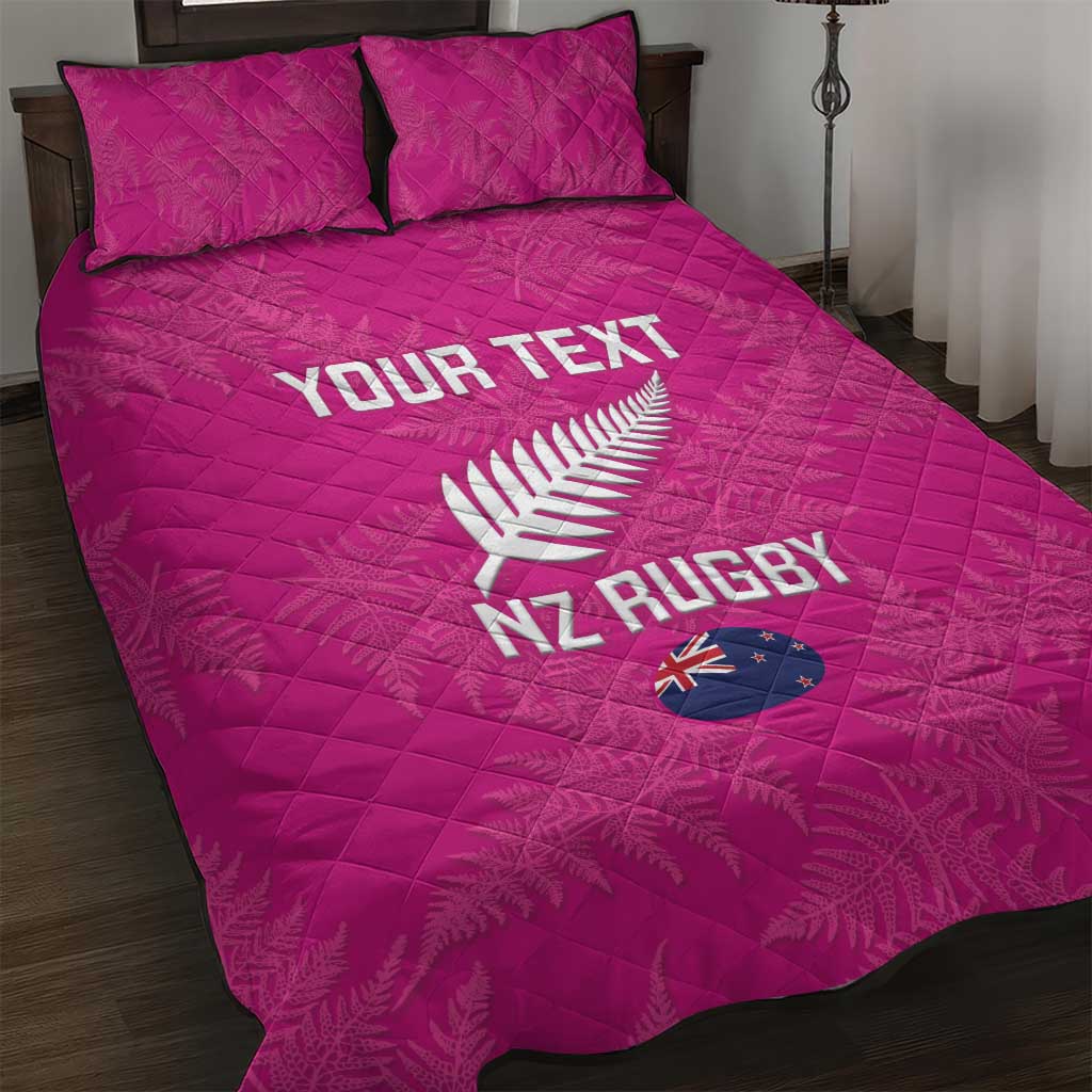 Custom New Zealand Silver Fern Rugby Quilt Bed Set Go Aotearoa - Pink Version LT14 Pink - Polynesian Pride