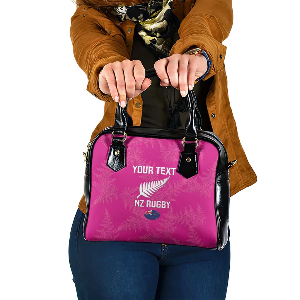 Custom New Zealand Silver Fern Rugby Shoulder Handbag Go Aotearoa - Pink Version LT14 One Size Pink - Polynesian Pride
