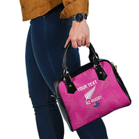 Custom New Zealand Silver Fern Rugby Shoulder Handbag Go Aotearoa - Pink Version LT14 - Polynesian Pride