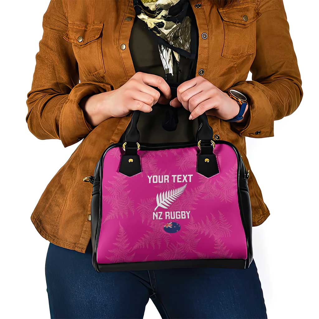 Custom New Zealand Silver Fern Rugby Shoulder Handbag Go Aotearoa - Pink Version LT14 - Polynesian Pride