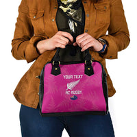 Custom New Zealand Silver Fern Rugby Shoulder Handbag Go Aotearoa - Pink Version LT14 - Polynesian Pride
