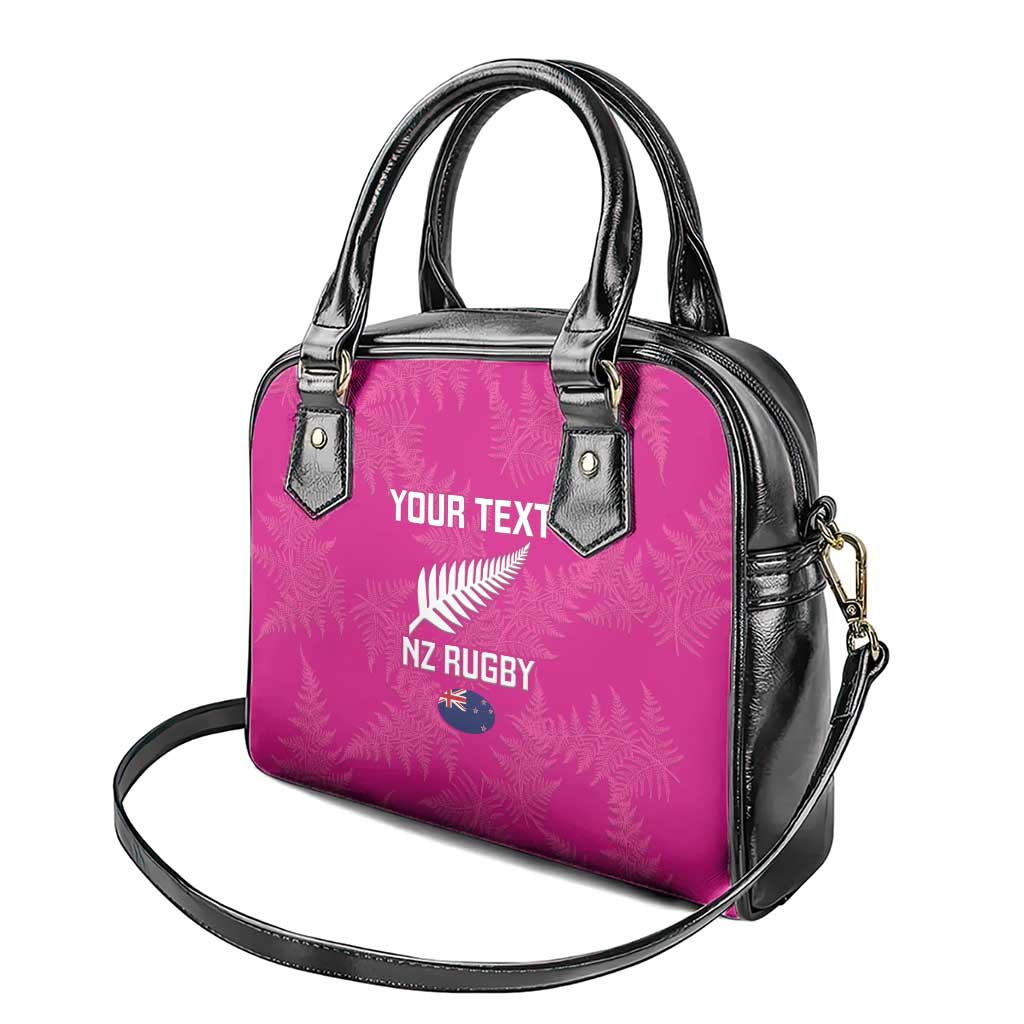 Custom New Zealand Silver Fern Rugby Shoulder Handbag Go Aotearoa - Pink Version LT14 - Polynesian Pride