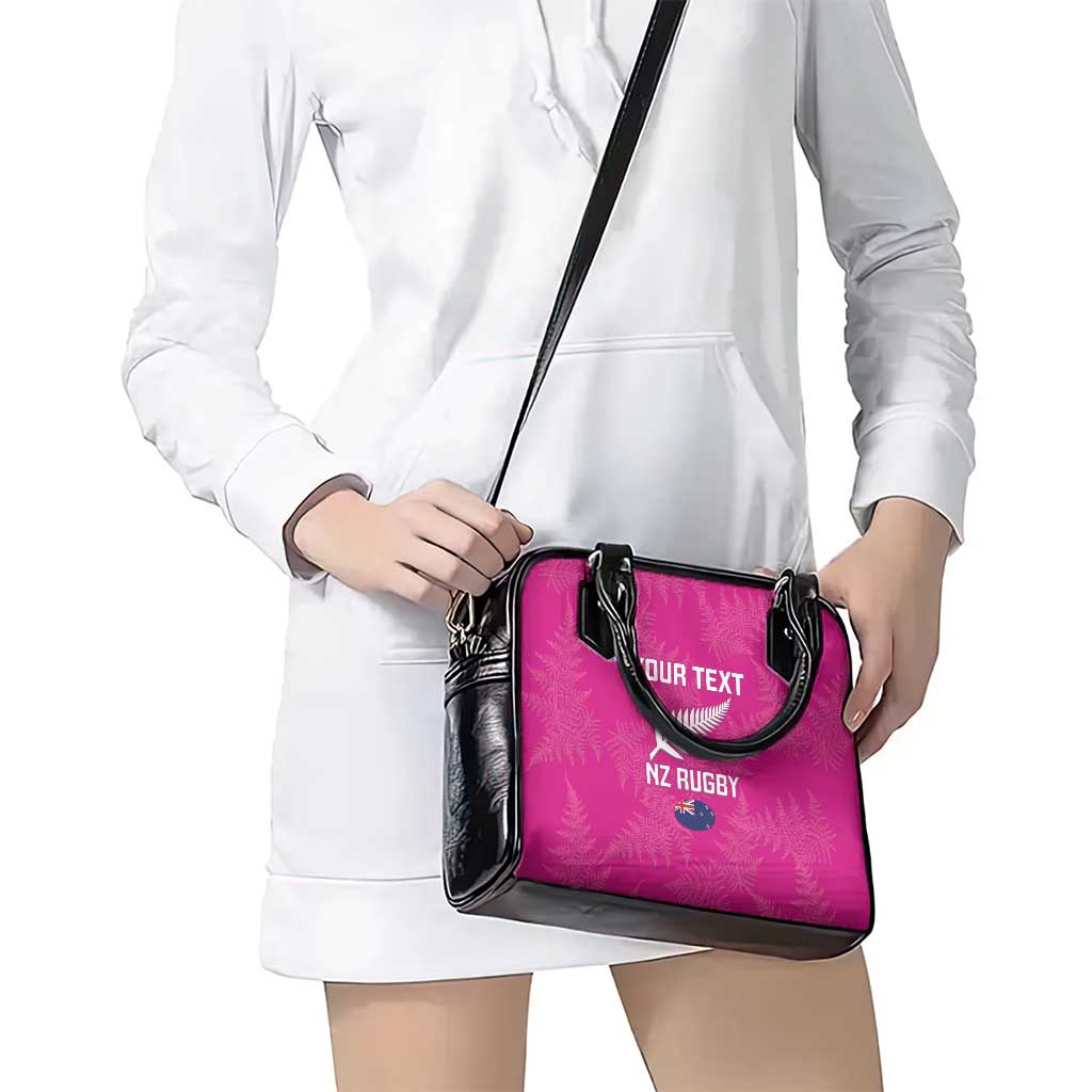Custom New Zealand Silver Fern Rugby Shoulder Handbag Go Aotearoa - Pink Version LT14 - Polynesian Pride