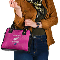 Custom New Zealand Silver Fern Rugby Shoulder Handbag Go Aotearoa - Pink Version LT14 - Polynesian Pride