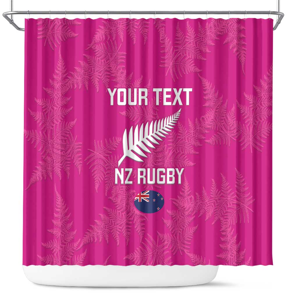 Custom New Zealand Silver Fern Rugby Shower Curtain Go Aotearoa - Pink Version LT14 Pink - Polynesian Pride