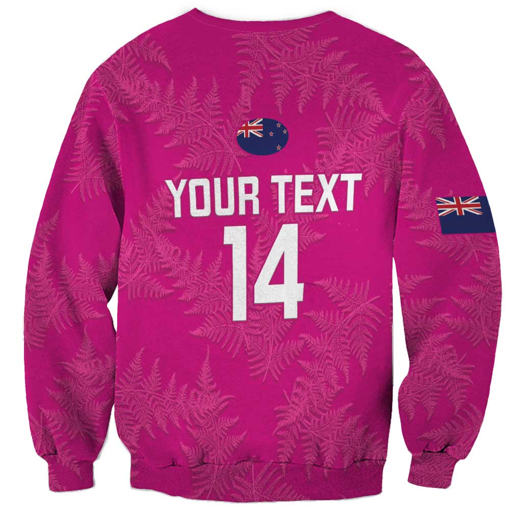 Custom New Zealand Silver Fern Rugby Sweatshirt Go Aotearoa - Pink Version LT14 - Polynesian Pride