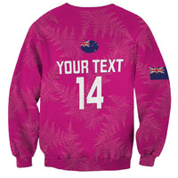 Custom New Zealand Silver Fern Rugby Sweatshirt Go Aotearoa - Pink Version LT14 - Polynesian Pride