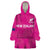 Custom New Zealand Silver Fern Rugby Wearable Blanket Hoodie Go Aotearoa - Pink Version