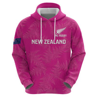 Custom New Zealand Silver Fern Rugby Zip Hoodie Go Aotearoa - Pink Version LT14 - Polynesian Pride