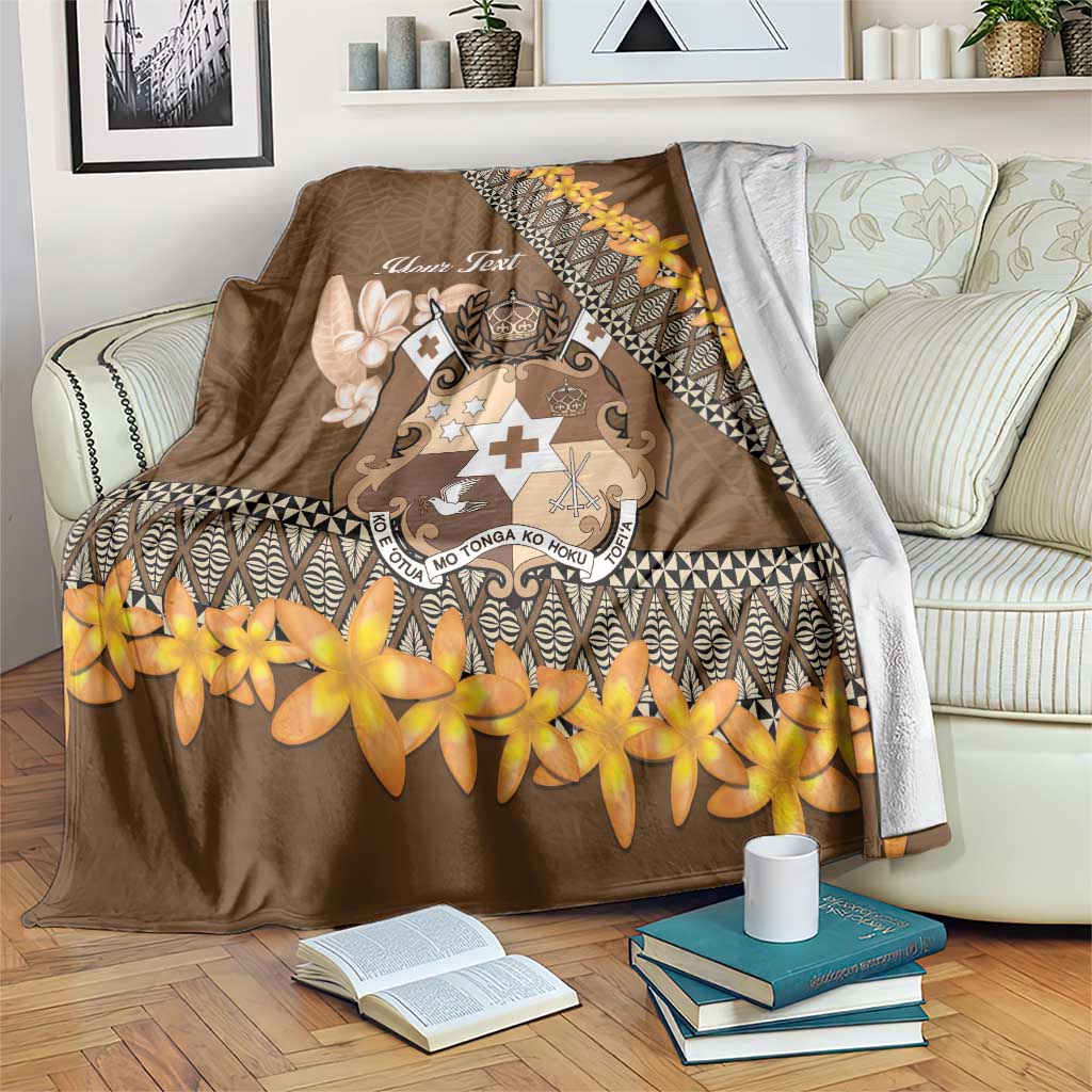 Personalised Tonga Language Week Blanket Malo e Lelei Tongan Ngatu Pattern - Brown LT14 Brown - Polynesian Pride