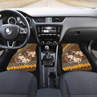 Personalised Tonga Language Week Car Mats Malo e Lelei Tongan Ngatu Pattern - Brown LT14 Set 2pcs - Front Brown - Polynesian Pride