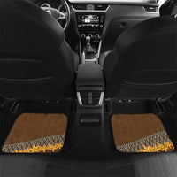 Personalised Tonga Language Week Car Mats Malo e Lelei Tongan Ngatu Pattern - Brown LT14 Set 2pcs - Back Brown - Polynesian Pride