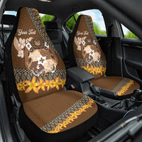 Personalised Tonga Language Week Car Seat Cover Malo e Lelei Tongan Ngatu Pattern - Brown LT14 One Size Brown - Polynesian Pride