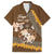 Personalised Tonga Language Week Family Matching Puletasi and Hawaiian Shirt Malo e Lelei Tongan Ngatu Pattern - Brown