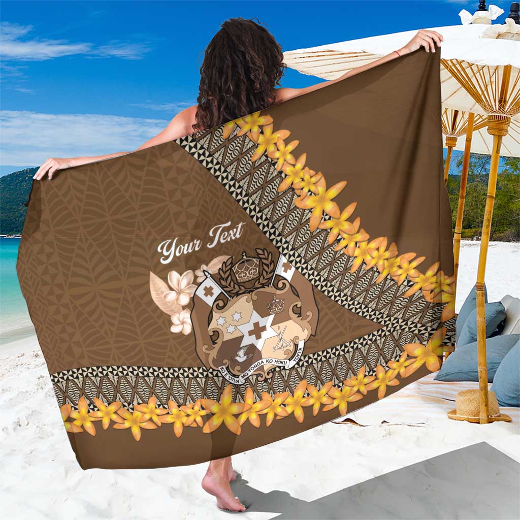 Personalised Tonga Language Week Sarong Malo e Lelei Tongan Ngatu Pattern - Brown LT14 One Size 44 x 66 inches Brown - Polynesian Pride