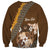 Personalised Tonga Language Week Sweatshirt Malo e Lelei Tongan Ngatu Pattern - Brown