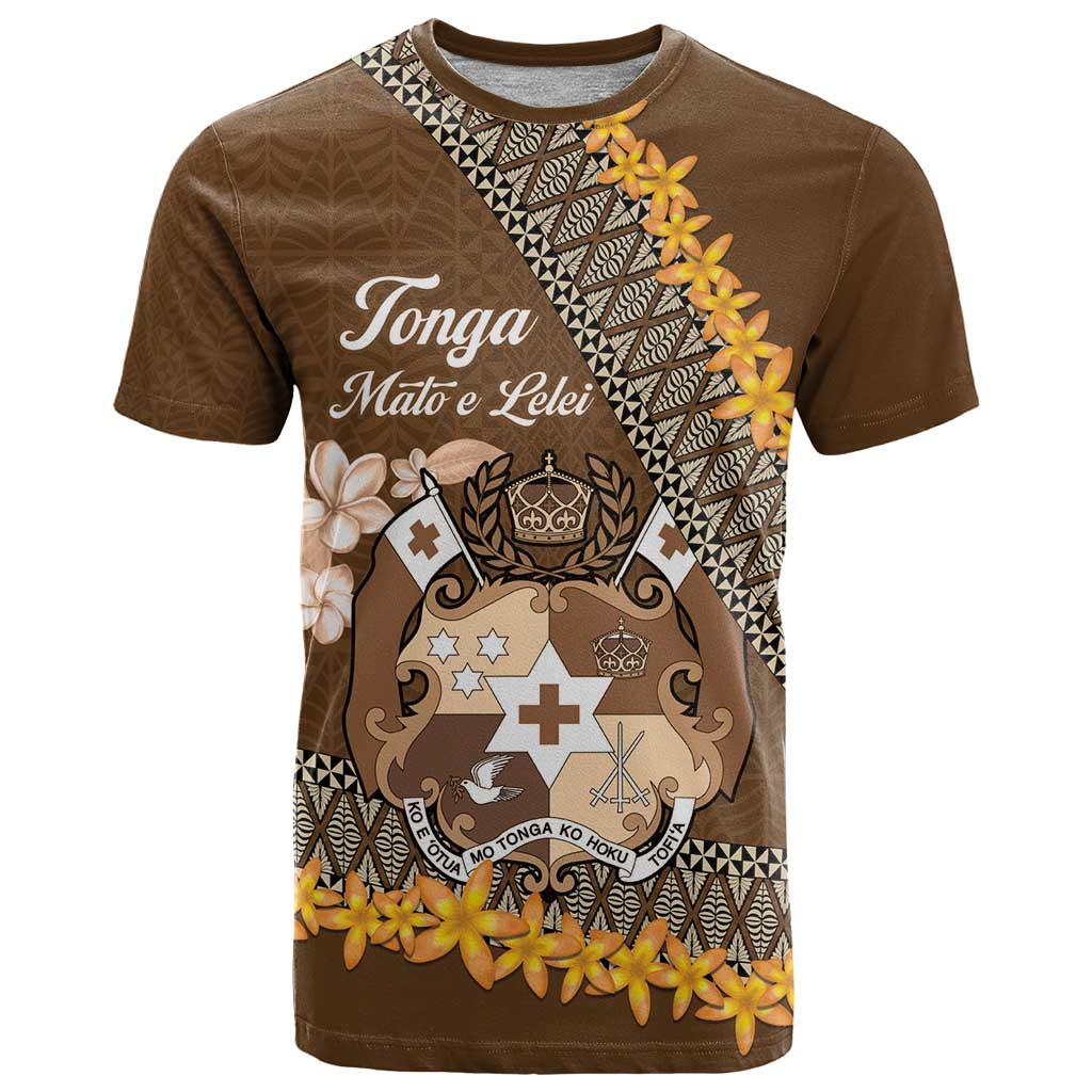 Personalised Tonga Language Week T Shirt Malo e Lelei Tongan Ngatu Pattern - Brown LT14 Brown - Polynesian Pride