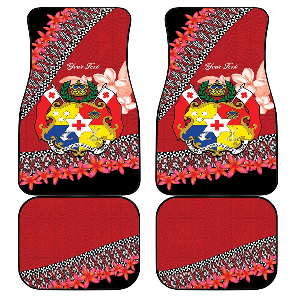Personalised Tonga Language Week Car Mats Malo e Lelei Tongan Ngatu Pattern - Red LT14 - Polynesian Pride