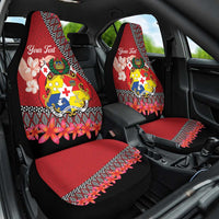 Personalised Tonga Language Week Car Seat Cover Malo e Lelei Tongan Ngatu Pattern - Red LT14 One Size Red - Polynesian Pride