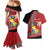 Personalised Tonga Language Week Couples Matching Mermaid Dress and Hawaiian Shirt Malo e Lelei Tongan Ngatu Pattern - Red