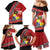 Personalised Tonga Language Week Family Matching Mermaid Dress and Hawaiian Shirt Malo e Lelei Tongan Ngatu Pattern - Red