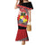 Personalised Tonga Language Week Family Matching Mermaid Dress and Hawaiian Shirt Malo e Lelei Tongan Ngatu Pattern - Red