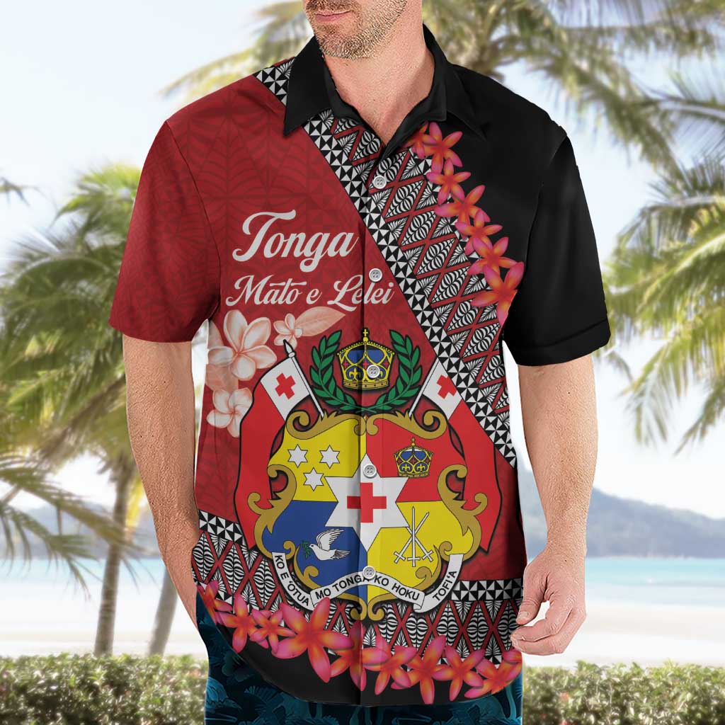 Personalised Tonga Language Week Hawaiian Shirt Malo e Lelei Tongan Ngatu Pattern - Red LT14 - Polynesian Pride
