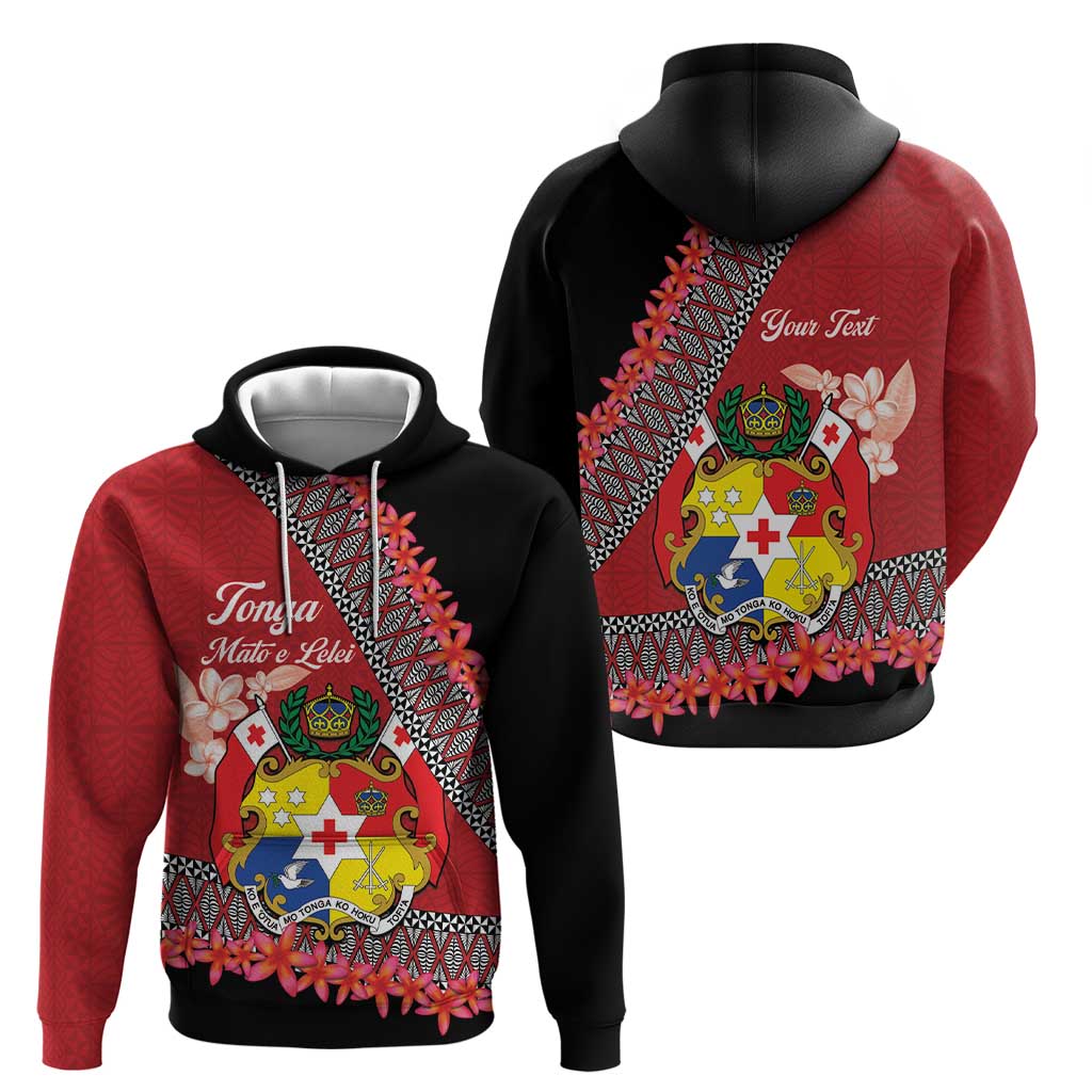 Personalised Tonga Language Week Hoodie Malo e Lelei Tongan Ngatu Pattern - Red LT14 - Polynesian Pride