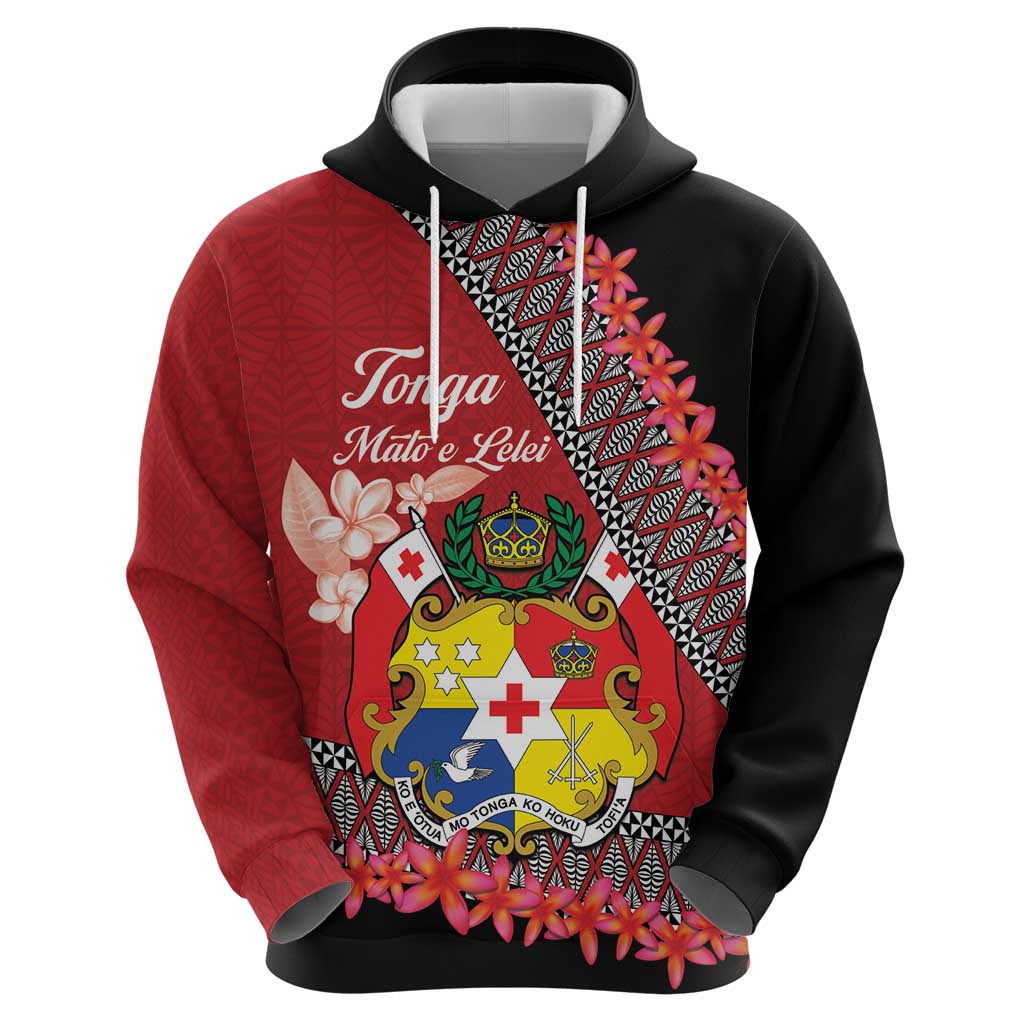 Personalised Tonga Language Week Hoodie Malo e Lelei Tongan Ngatu Pattern - Red LT14 - Polynesian Pride