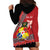 Personalised Tonga Language Week Hoodie Dress Malo e Lelei Tongan Ngatu Pattern - Red