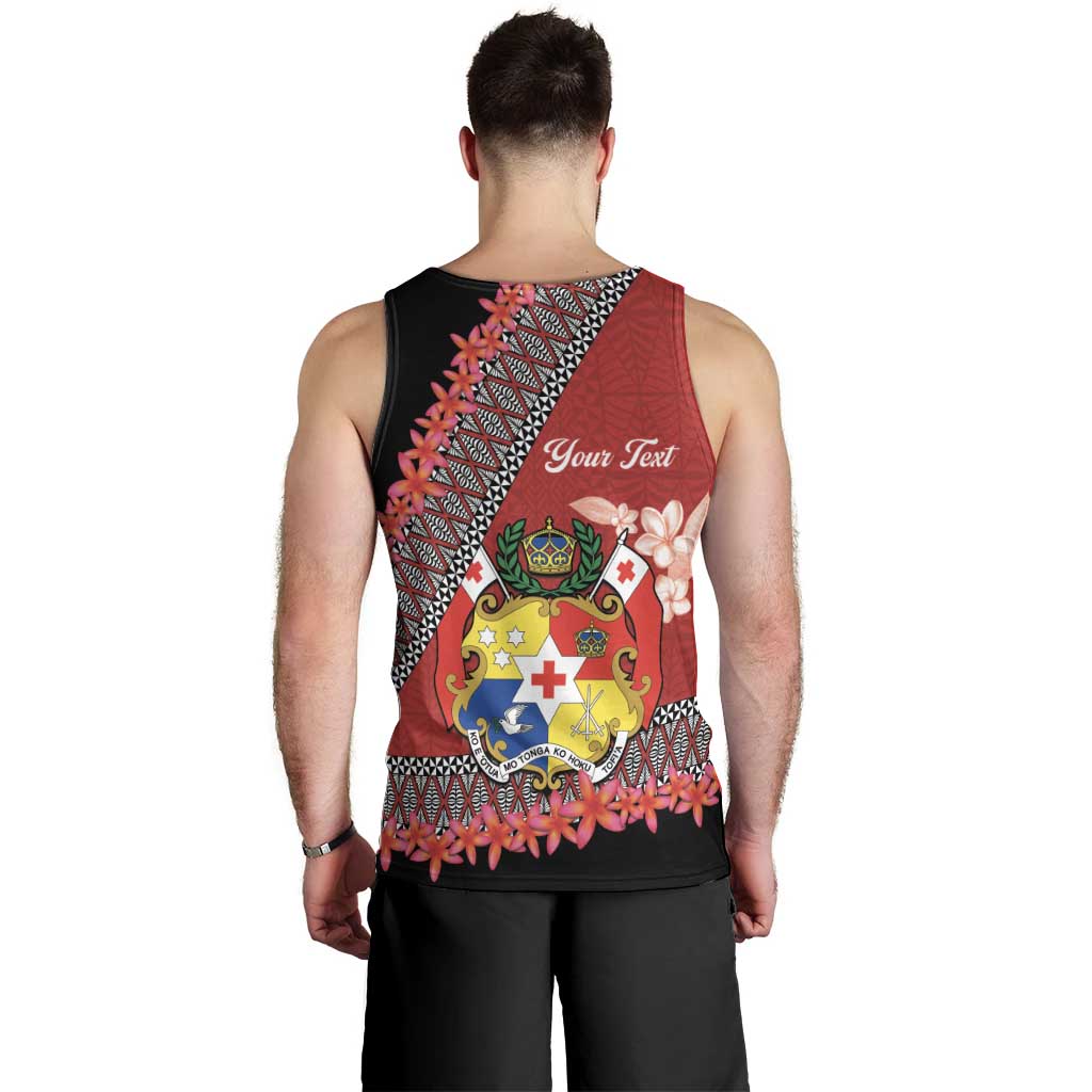 Personalised Tonga Language Week Men Tank Top Malo e Lelei Tongan Ngatu Pattern - Red LT14 - Polynesian Pride