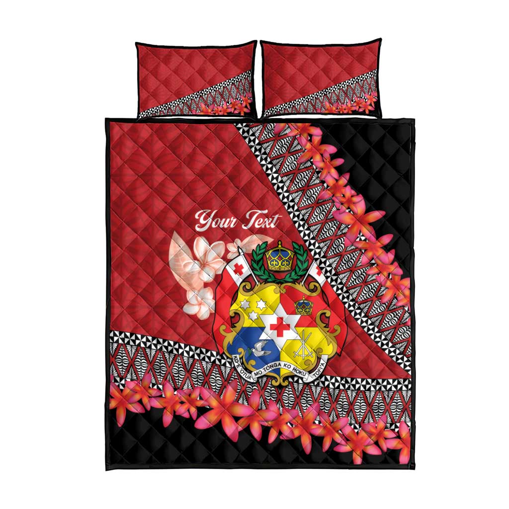 Personalised Tonga Language Week Quilt Bed Set Malo e Lelei Tongan Ngatu Pattern - Red LT14 - Polynesian Pride