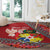 Personalised Tonga Language Week Round Carpet Malo e Lelei Tongan Ngatu Pattern - Red