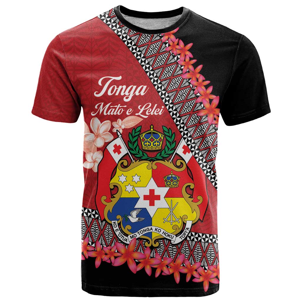 Personalised Tonga Language Week T Shirt Malo e Lelei Tongan Ngatu Pattern - Red LT14 Red - Polynesian Pride