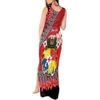 Personalised Tonga Language Week Tank Maxi Dress Malo e Lelei Tongan Ngatu Pattern - Red LT14 - Polynesian Pride