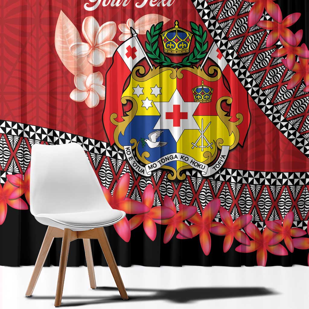 Personalised Tonga Language Week Window Curtain Malo e Lelei Tongan Ngatu Pattern - Red LT14 - Polynesian Pride