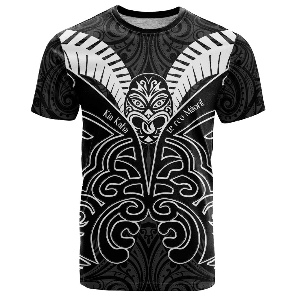 Kia Kaha Te Reo Maori T Shirt Aotearoa Hei Tiki With Hongi LT14 Black - Polynesian Pride
