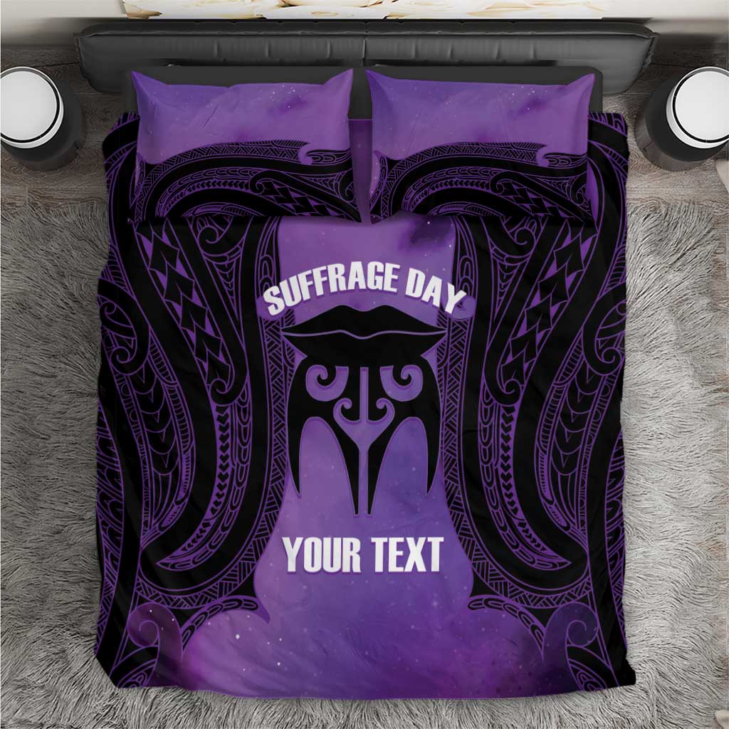 Personalised New Zealand Suffrage Day Bedding Set Maori Tattoo Galaxy Vibe LT14 Purple - Polynesian Pride