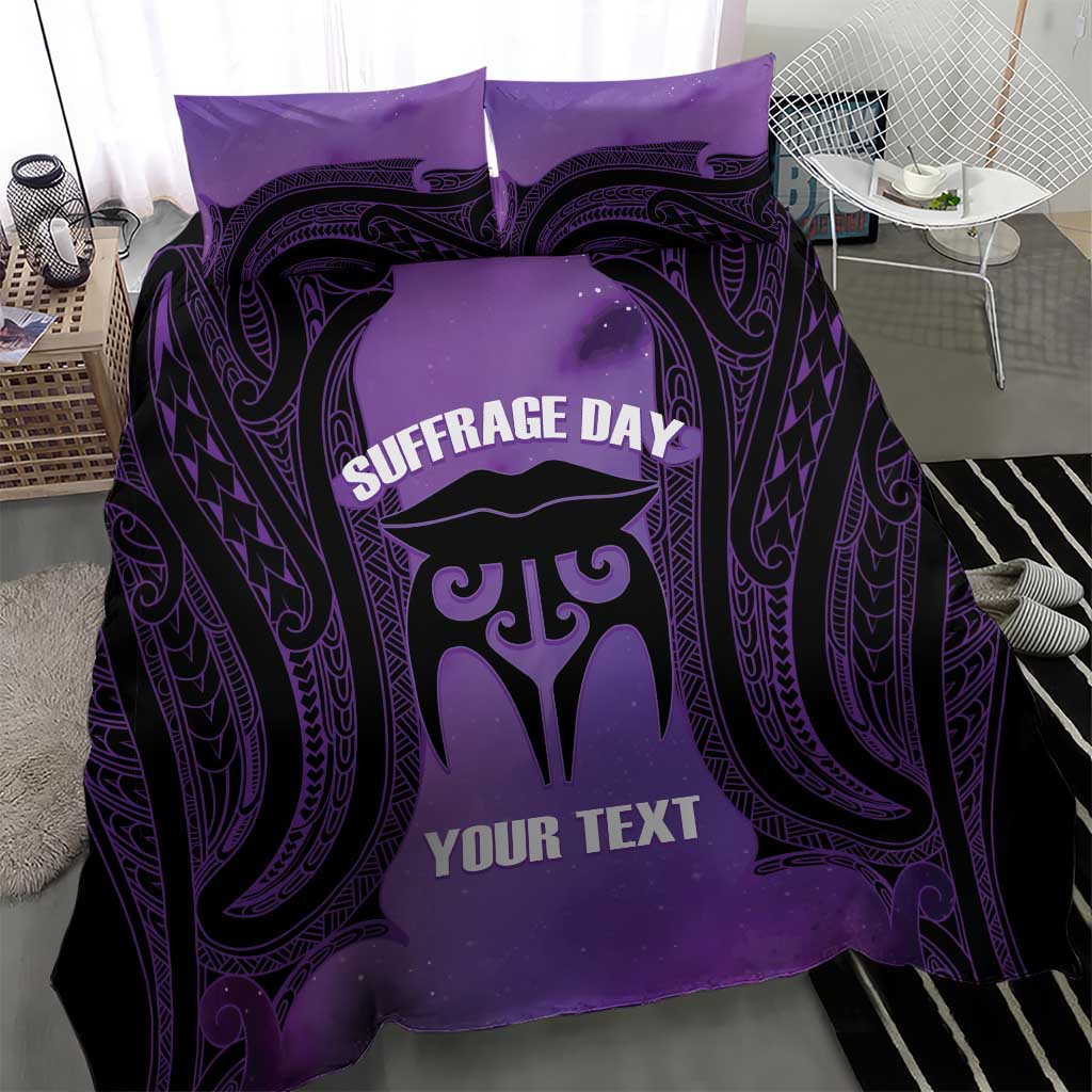 Personalised New Zealand Suffrage Day Bedding Set Maori Tattoo Galaxy Vibe LT14 - Polynesian Pride