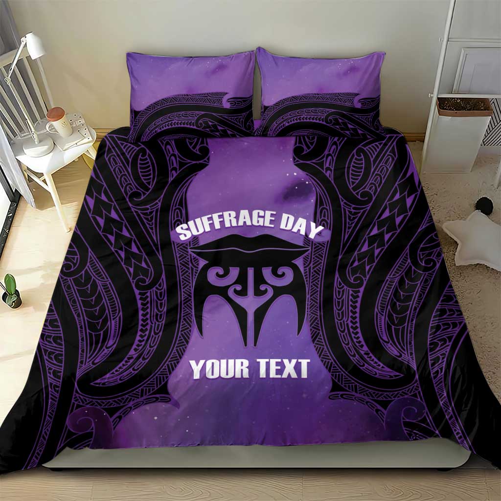 Personalised New Zealand Suffrage Day Bedding Set Maori Tattoo Galaxy Vibe LT14 - Polynesian Pride