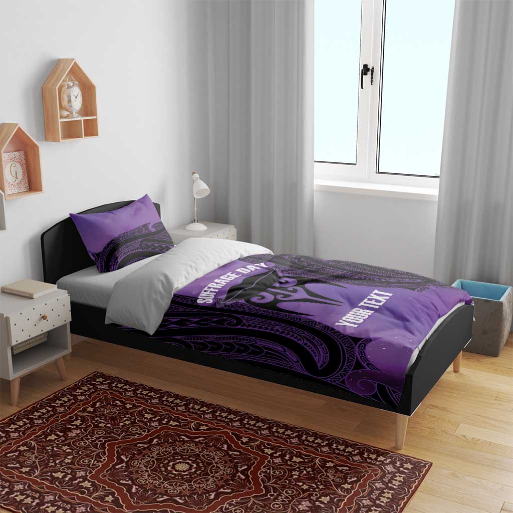 Personalised New Zealand Suffrage Day Bedding Set Maori Tattoo Galaxy Vibe LT14 - Polynesian Pride