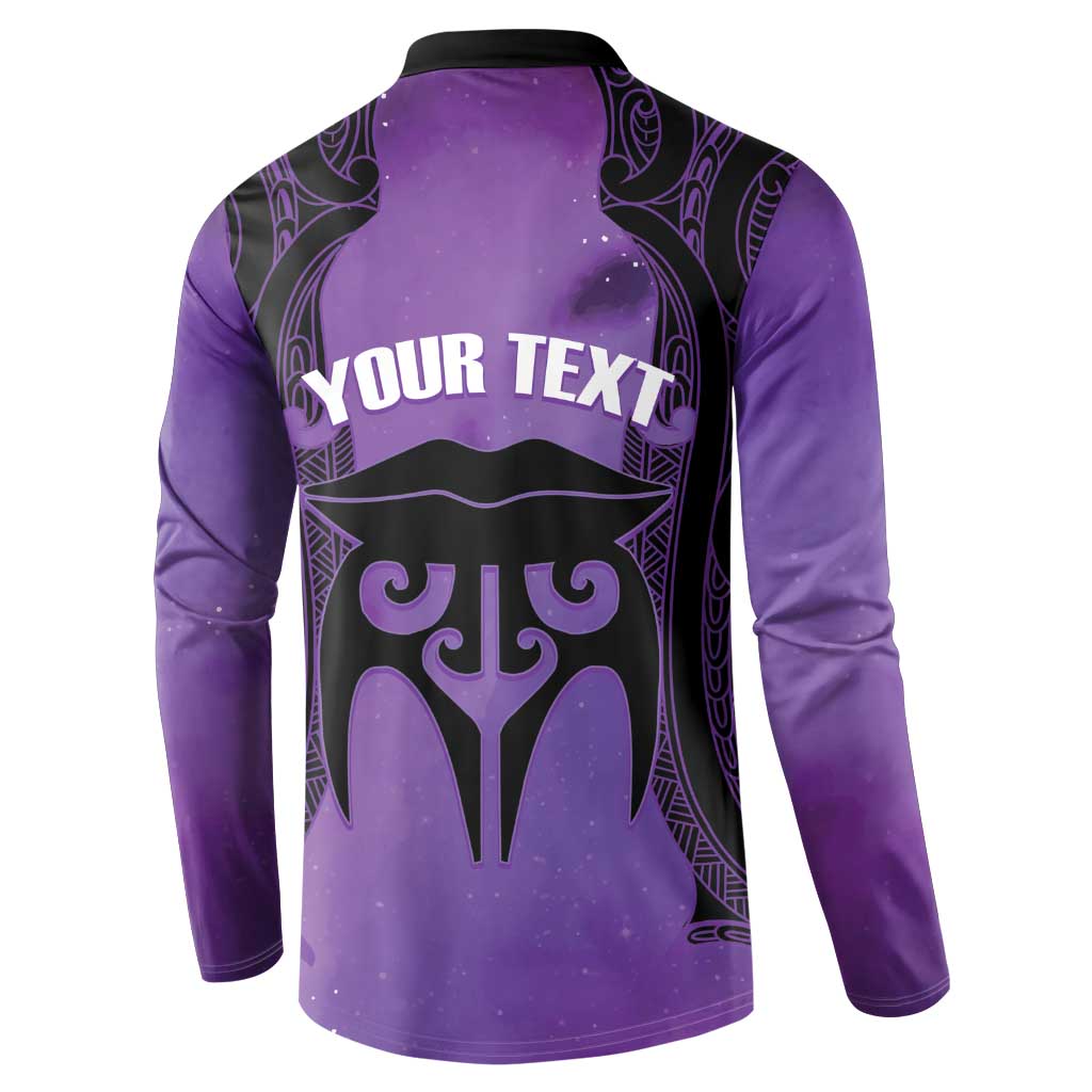 Personalised New Zealand Suffrage Day Button Sweatshirt Maori Tattoo Galaxy Vibe LT14 - Polynesian Pride