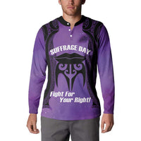 Personalised New Zealand Suffrage Day Button Sweatshirt Maori Tattoo Galaxy Vibe LT14 - Polynesian Pride