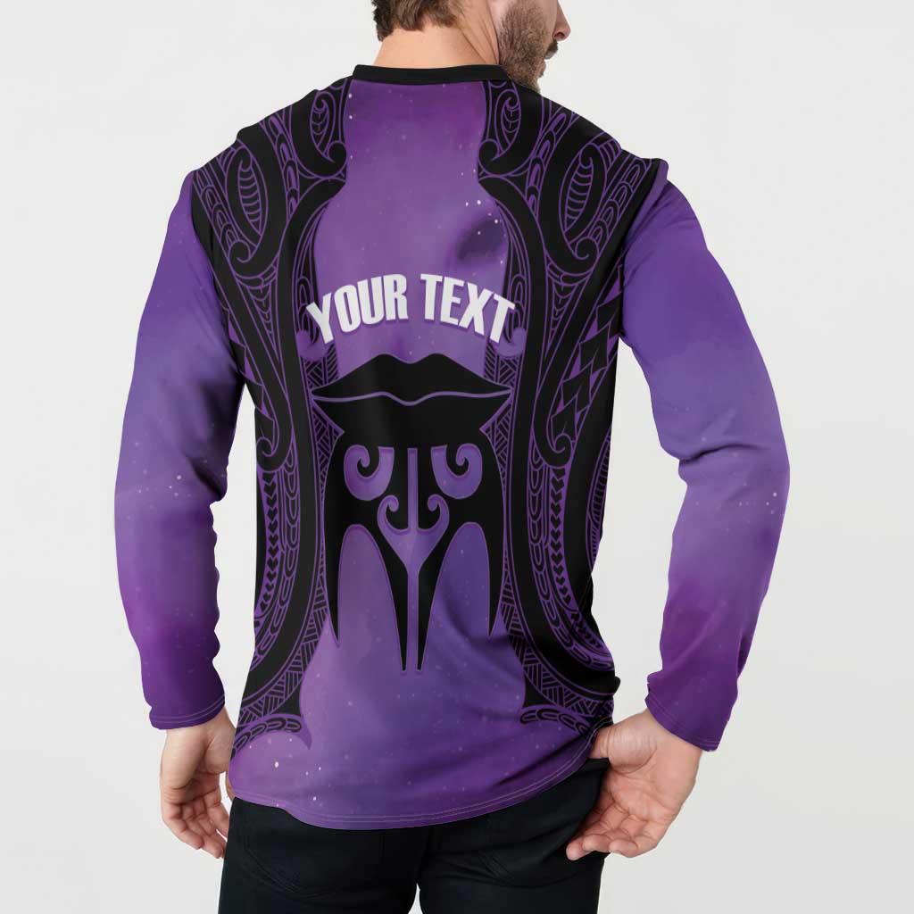 Personalised New Zealand Suffrage Day Button Sweatshirt Maori Tattoo Galaxy Vibe LT14 - Polynesian Pride