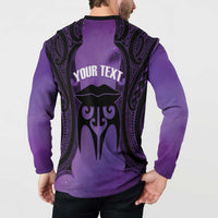 Personalised New Zealand Suffrage Day Button Sweatshirt Maori Tattoo Galaxy Vibe LT14 - Polynesian Pride